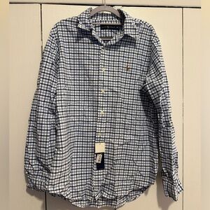 Ralph Lauren Plaid Button Down Shirt (moxford steel blue) NWT